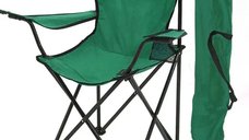 Scaune Pliabile cu Cotiere și Suport,  Pentru Camping sau Grădină,verde