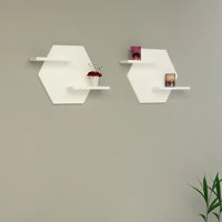 Set 2 etajere Selin Homs, 40 x 40 x 12 cm, alb - 1