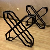 Set 2 Picioare Masă Metal, 70x72 cm - 1