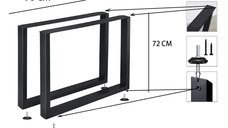 Set 2 Picioare Masă Metal, 90 cm,inaltime 72 cm