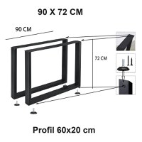 Set 2 Picioare Masă Metal, 90 cm,inaltime 72 cm - 1