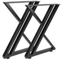 Set 2 Picioare Masă Metal,Negru 60x72 cm - 1