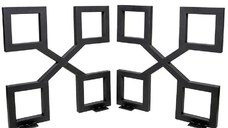 Set 2 picioare metalice pentru masa, design industrial, negru mat,72 cm