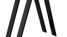 Set 2 picioare metalice pentru masa, design industrial, negru mat