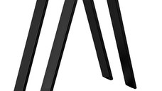 Set 2 picioare metalice pentru masa, design industrial, negru mat