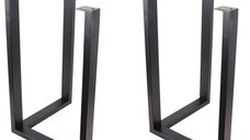 Set 2 picioare metalice pentru masa, negru  72 cm