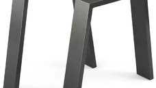 Set 2 picioare metalice pentru măsuță de cafea, design industrial, negru mat