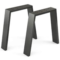 Set 2 picioare metalice pentru măsuță de cafea, design industrial, negru mat - 1