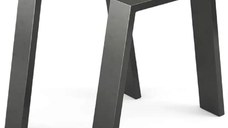 Set 2 picioare metalice pentru măsuță de cafea, design industrial, negru mat