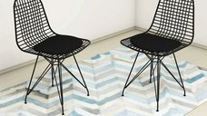 Set 2 scaune metal, Dining Homs, negru 80 x 42 x 45 cm