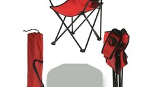 Set 2 Scaune Pliabile cu Cotiere și Suport,  Pentru Camping sau Grădină