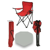 Set 2 Scaune Pliabile cu Cotiere și Suport,  Pentru Camping sau Grădină - 1