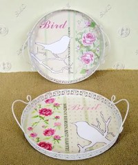 Set 2 tavi servire metal Bird Homs 39 x 34 x 9 cm - 1