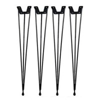 Set 4 picioare metalice pentru măsuță de cafea, design industrial, negru - 1