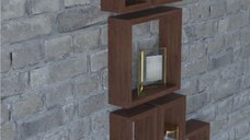 Set 5 rafturi din lemn Dor Homs, maro