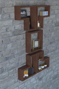 Set 5 rafturi din lemn Dor Homs, maro - 1