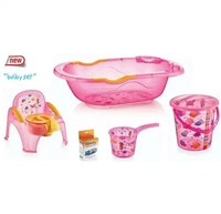 Set baita copii, Baby Homs, cadoul ideal pentru botez, roz, PVC - 1