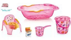 Set baita copii, Baby Homs, cadoul ideal pentru botez, roz, PVC