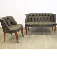 Set canapea 2 locuri cu 1 fotolii, Cafe Homs,maro - 1