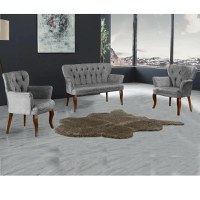 Set canapea 2 locuri cu 2 fotolii, Cafe Homs gri - 1