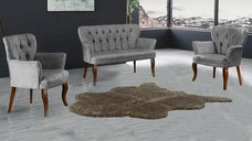 Set canapea 2 locuri cu 2 fotolii, Cafe Homs gri