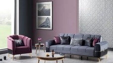 Set canapea 3 locuri extensibila +1 fotoliu milano Homs