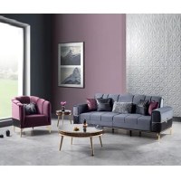 Set canapea 3 locuri extensibila +1 fotoliu milano Homs - 1