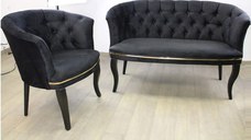 Set canapea Milano Relax 2+1, Homs textil negru