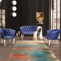 Set canapea Milano Relax Homs textil albastru - 1