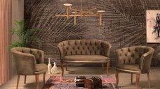 Set canapea Milano Relax Homs textil maro