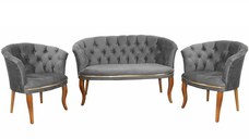 Set canapea si fotolii Milano Relax Homs textil gri