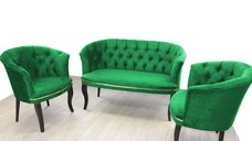 Set canapea si fotolii Milano Relax Homs textil verde