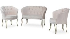 Set canapea Viena 2+1+1Homs textil bej-auriu,30703