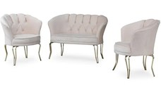 Set canapea Viena 2+1+1Homs textil bej-auriu,30703