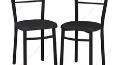 Set cu 2 scaune Bella ,din metal, dining Homs, negru, 80 cm