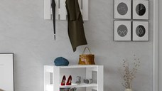 Set cuier de perete și pantofar Friends culoare alb