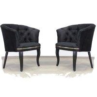 Set fotoliu Milano,negru, picioare albe, Homs - 1
