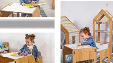Set masa+ 1 scaune pentru copii Marni Homs alb si sonomo