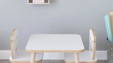 Set masa + 2 scaune copii – PAL alb, Bambi