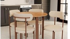 Set masa Onita rotund cu 4 scaune  90 cm