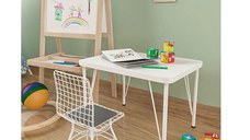 Set masuta + 1 scaun 64×48×50 cm – PAL alb/natur – Baby