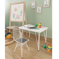 Set masuta + 1 scaun 64×48×50 cm – PAL alb/natur – Baby - 1
