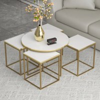 Set masuta de cafea Clarita, negru marmurat, 25072 - 1