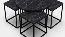 Set masuta de cafea,Clarita, seria 440,negru marmurat,25070