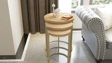 Set masuta de cafea ,Seria 710,Homs, 3 buc,culoare auriu.0034