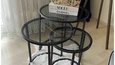 Set masuta de cafea sticla,Seria 440,Homs, 3 buc,0027