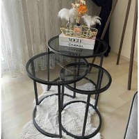 Set masuta de cafea sticla,Seria 440,Homs, 3 buc,0027 - 1