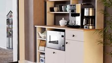 Set mobilier bucatarie Loura, alb si nuc