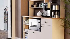 Set mobilier bucatarie Loura, alb si nuc