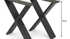 Set picioare masa metal, Homs , Negru,55X72 cm,model-X